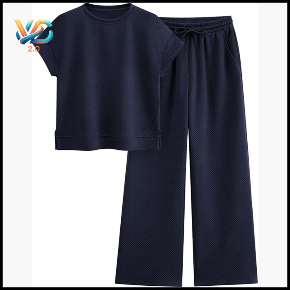 Large Loose Fit Lounge Set Polyester Elastane Tracksuit Top Pants